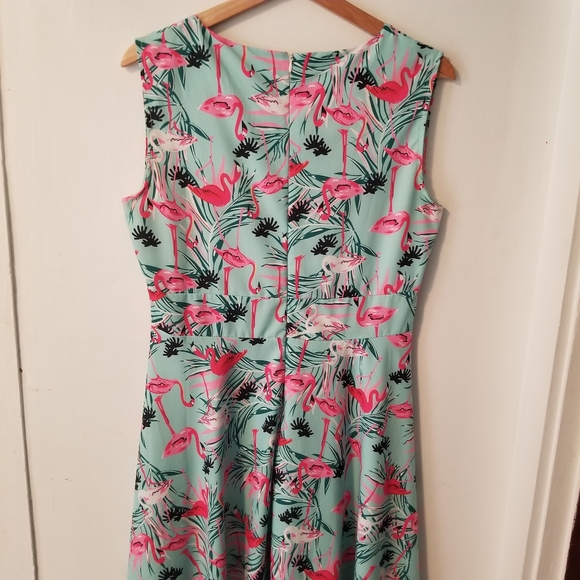 Vibrant Flamingo Sweetheart A-Line Dress - Picture 4 of 8